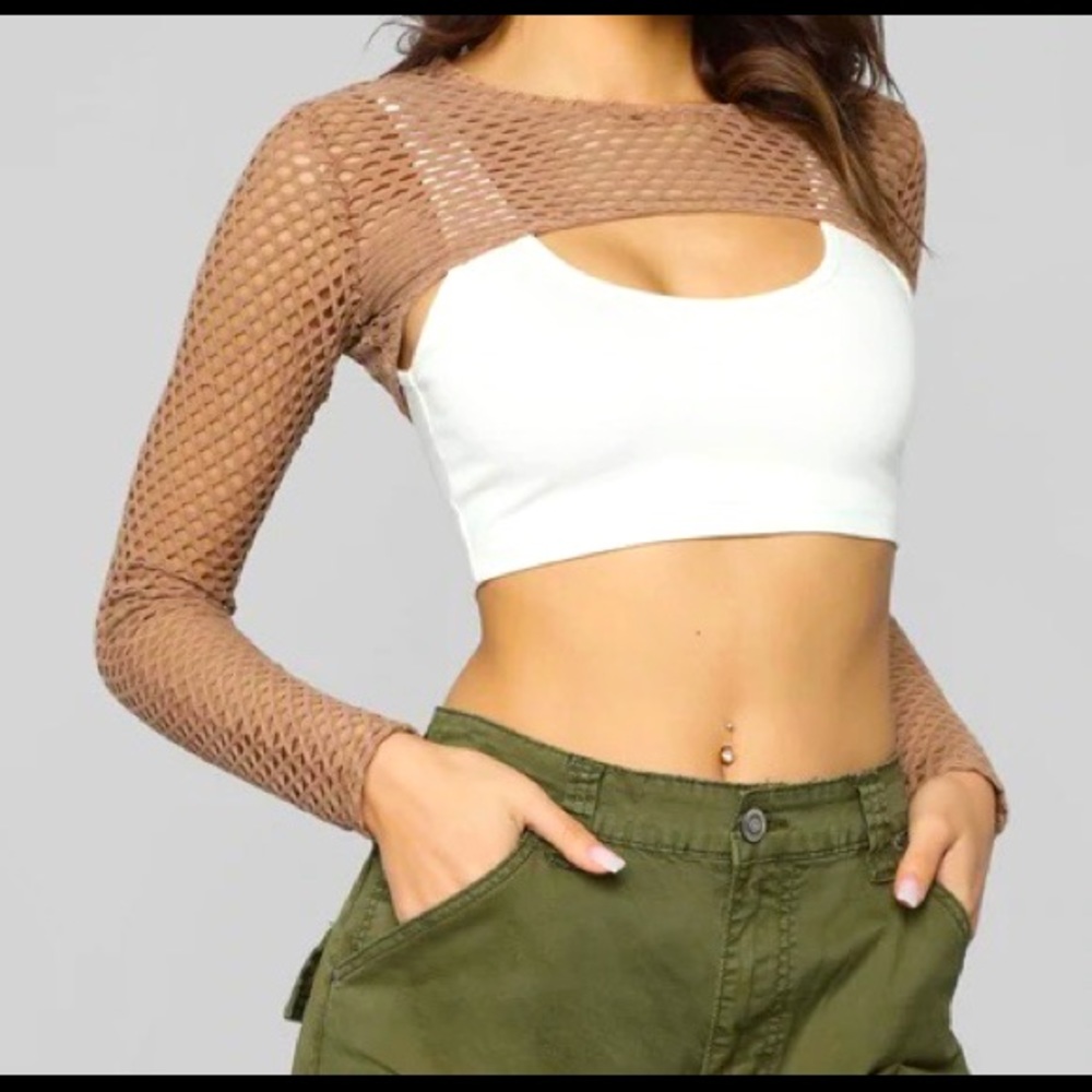 Super cropped fishnet top